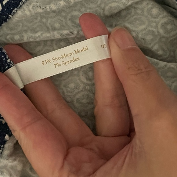 HELEN JON Navy and White Wide Leg Pants Fold Over Beach Pant Strech Small - Picture 8 of 10